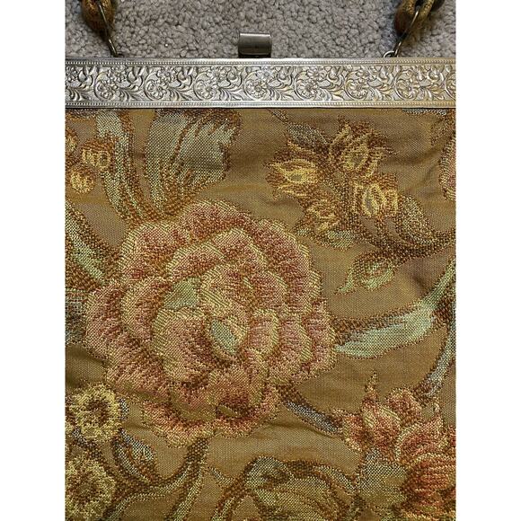 Faye Mell Floral Tapestry Brocade Handbag Purse 50's Vintage - Picture 3 of 10